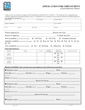 Employment Application Form