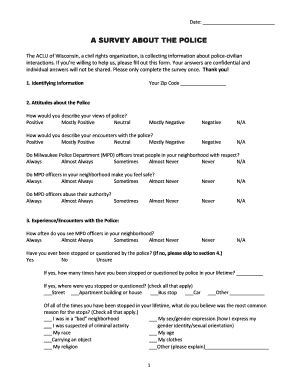 ACLU Wisconsin Police Interaction Survey