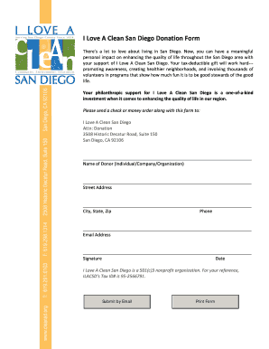 ILoveACleanSanDiego Donation Form