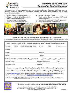 Alameda Education Foundation Donation Form