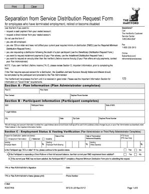 Separation from Service Distribution Request Form