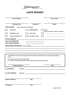 Leave Request Form