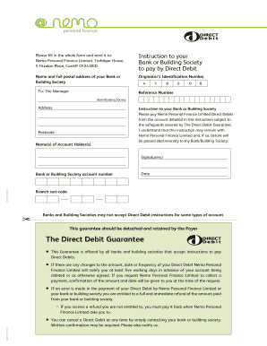 Direct Debit Instruction Form