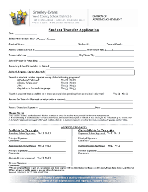 Student Transfer Application