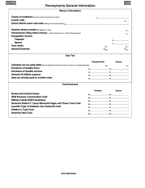 Pennsylvania Individual Tax Form