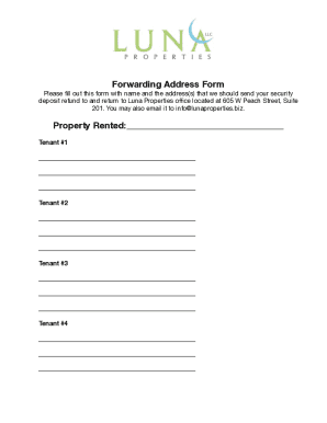 Forwarding Address Form