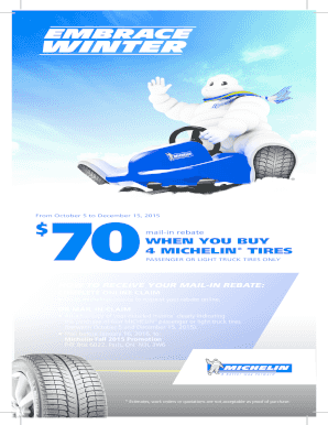 Michelin Tire Mail-In Rebate Form