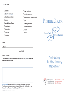PharmaCheck Medication Review Form
