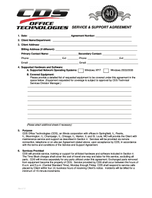 Service and Support Agreement