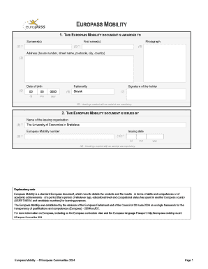 Europass Mobility Document