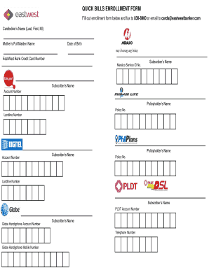 Quick Bills Enrollment Form