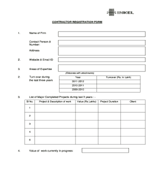 Contractor Registration Form