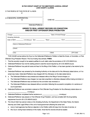 Order to Seal Arrest Record or Conviction