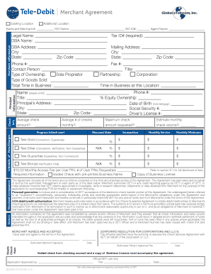 Tele-Debit Merchant Agreement