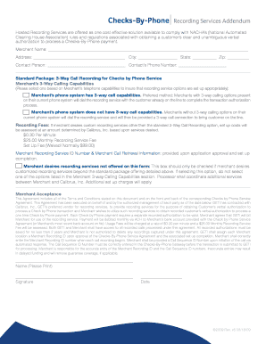 Checks-By-Phone Recording Services Addendum