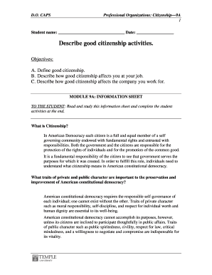 Citizenship Education Form