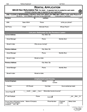Rental Application Form