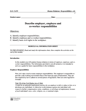 Human Relations Responsibilities Form
