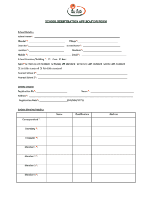 School Registration Application Form