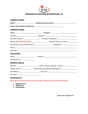 Application For Correction Of Details Form 8