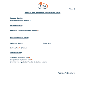 Annual Fee Payment Application Form