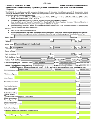 LED 31-23 Workplace Learning Approval Form
