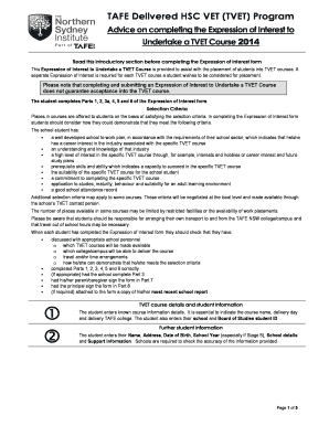 Expression of Interest for TVET Course