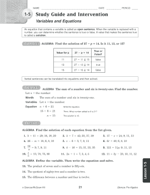 Variables and Equations