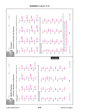 Glencoe Pre-Algebra Worksheet