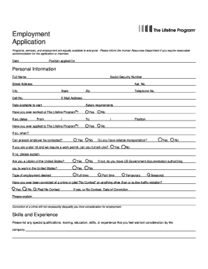 Employment Application Form