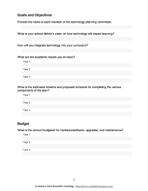 District School Technology Plan Template