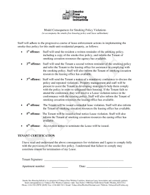 Smoke-Free Housing Policy Violation Consequences