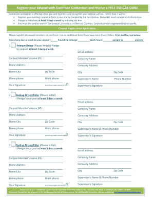Carpool Registration Application