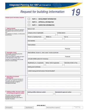 Form 19 Building Information Request