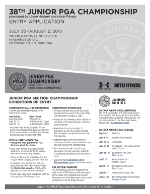 Junior PGA Championship Entry Application