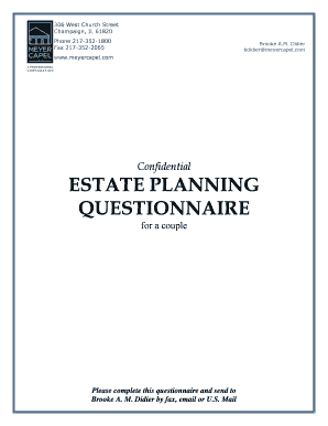 Estate Planning Questionnaire for a Couple