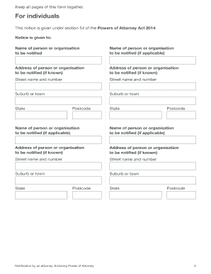 Notification by an Attorney Enduring Power of Attorney