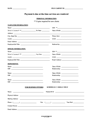 Taxpayer Information Form