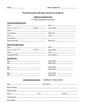Taxpayer Information Form