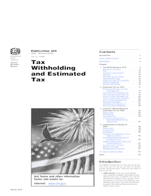 IRS Publication 505 Tax Withholding and Estimated Tax
