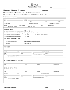 Personal Data Form
