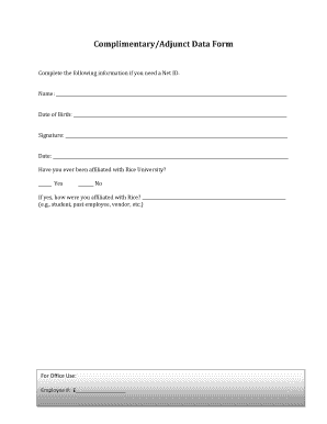 Rice University Net ID Application Form