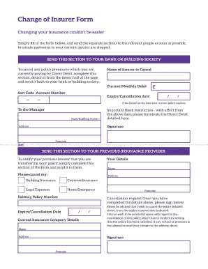 Change of Insurer Form