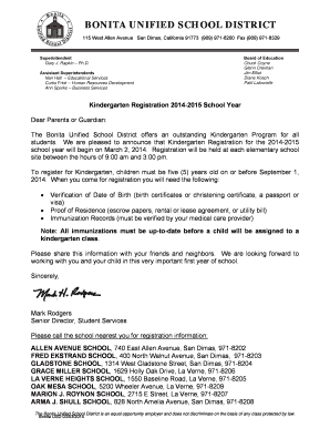 Kindergarten Registration Form