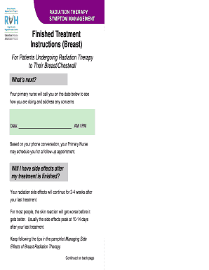 Radiation Therapy Follow-Up Instructions