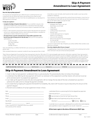 Skip-A-Payment Amendment to Loan Agreement