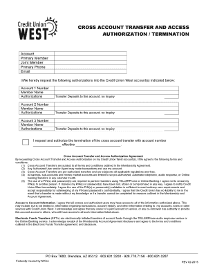 Cross Account Transfer Authorization Form