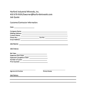 Job Quote Form