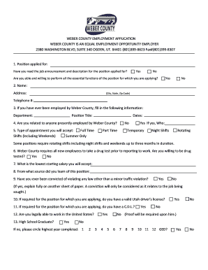 Weber County Employment Application