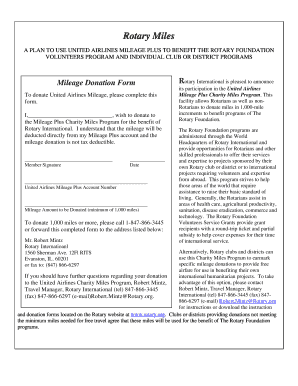Rotary Miles Donation Form